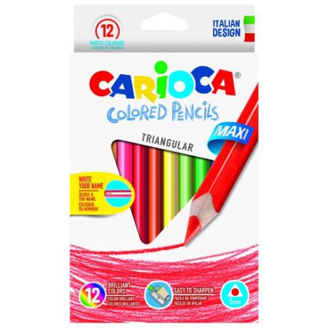 Carioca набор цветных карандашей Triangular 12 цветов (42393/12)