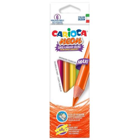 Carioca набор карандашей-текстовыделителей Neon 6 цветов (42809)