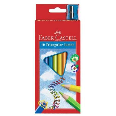 Faber-Castell Цветные карандаши Grip 2001 10 цветов с точилкой (116510)