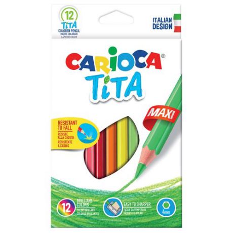Carioca набор цветных карандашей Tita Maxi 12 цветов (42789)