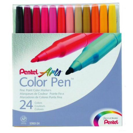 Pentel Набор фломастеров Color Pen, 24 шт. (S360-24)