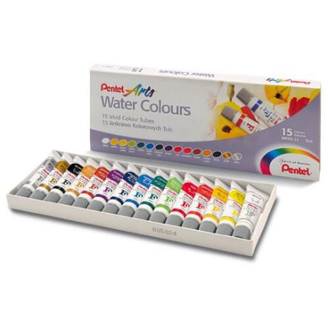 Pentel Акварель Arts Water Colours 15 цветов х 5 мл (WFRS-15)