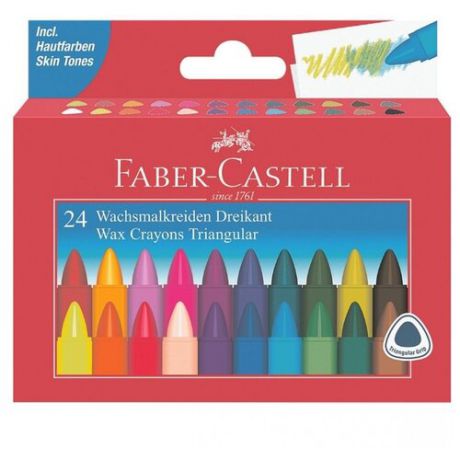Faber-Castell Восковые карандаши Triangular, 24 цвета