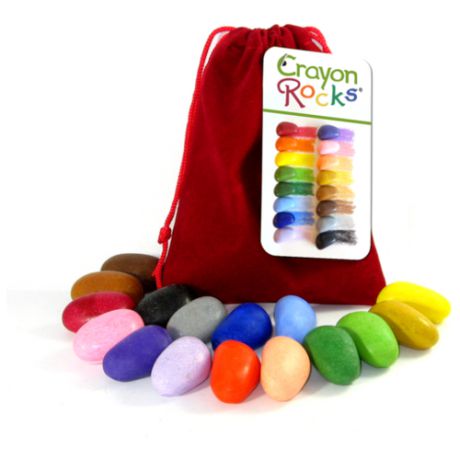 Crayon Rocks Восковые мелки-камушки в красном бархатном мешочке, 16 штук