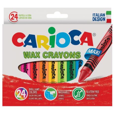 Carioca Мелки восковые Wax crayons maxi 24 цвета