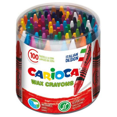 Carioca Восковые мелки Wax Crayons, 100 шт