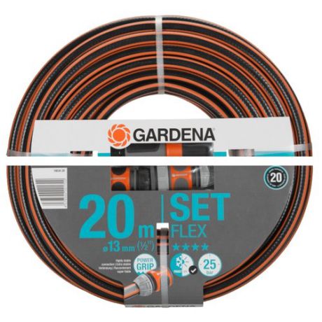 Комплект для полива GARDENA комплект FLEX 1/2" 20 метров оранжевый/черный