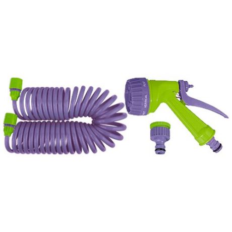 Комплект для полива PALISAD спиральный 1/2" 7.5 метра фиолетовый