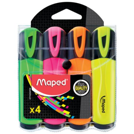 Maped Набор текстовыделителей Fluo Peps, 4 шт. (742547)