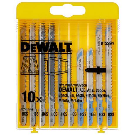 Набор пилок для лобзика DeWALT DT 2294 10 шт.