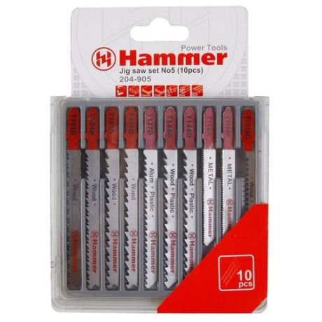 Набор пилок для лобзика Hammer JG WD-PL-MT 204-905 10 шт.