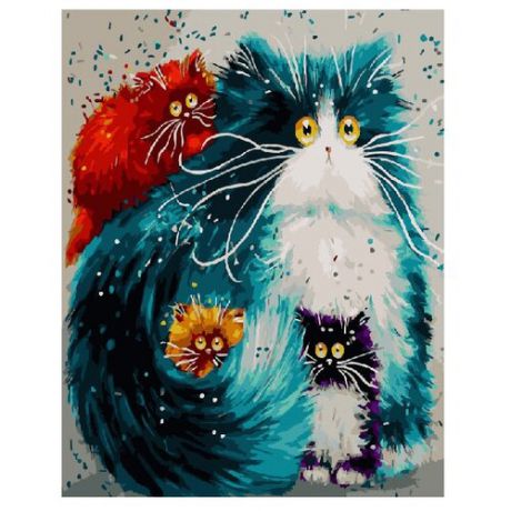 ВанГогВоМне Картина по номерам "Пять оттенков кошек", 40х50 см (ZX 20131)