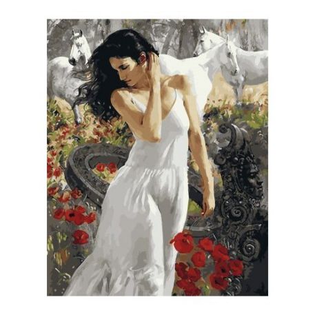 ВанГогВоМне Картина по номерам "Девушка с лошадьми", 40х50 см (ZX 22154)