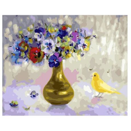 ВанГогВоМне Картина по номерам "Желтая птичка и букет", 40х50 см (ZX 22071)