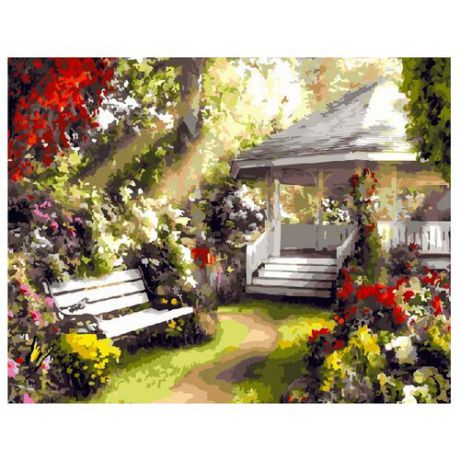 ВанГогВоМне Картина по номерам "Беседка в саду", 40х50 см (ZX 10054)