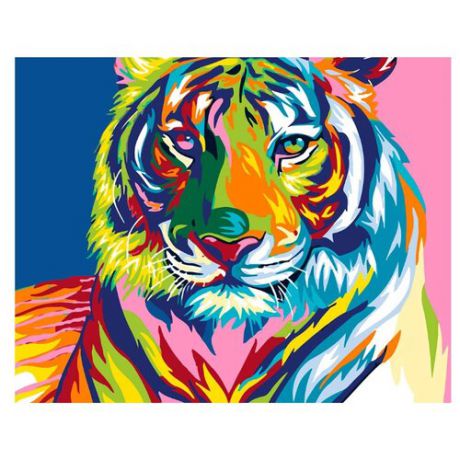 ВанГогВоМне Картина по номерам "Радужный тигр", 40х50 см (ZX 20371)
