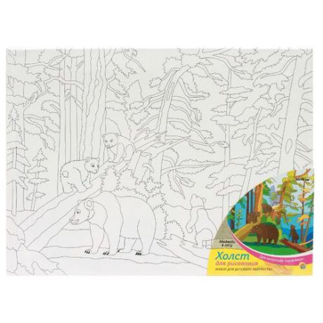 Рыжий кот Картина по контурам "Медведи в лесу" 30x40 см (Х-0335)