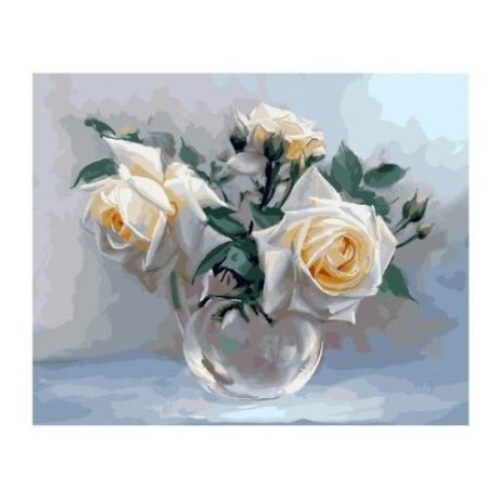Molly Картина по номерам "Белые розы" 40х50 см (GX23299)
