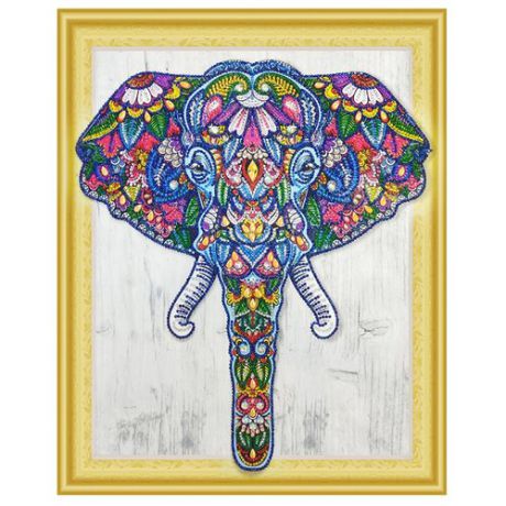 Color Kit Набор алмазной вышивки с фигурными стразами Индийский слон (FKU008) 40х50 см