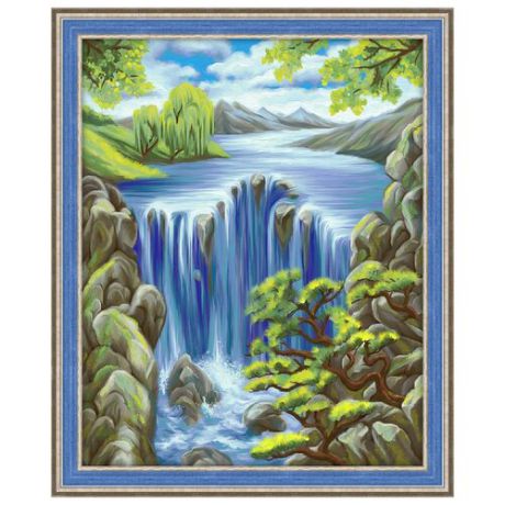 Алмазная живопись Набор алмазной вышивки Водопад среди скал (АЖ-1643) 40х50 см