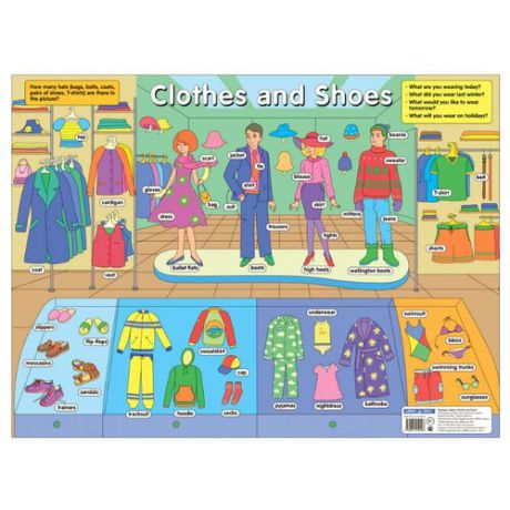Одежда и обувь. Clothes and Shoes. Наглядное пособие по английскому языку