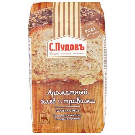 С.Пудовъ Смесь для выпечки хлеба Ароматный хлеб с травами, 0.5 кг