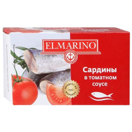 ELMARINO Сардины в томатном соусе, 125 г