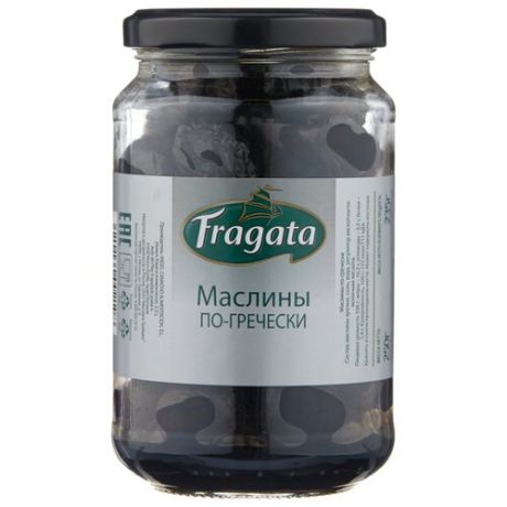 Fragata Маслины по-гречески в рассоле, стеклянная банка 250 г