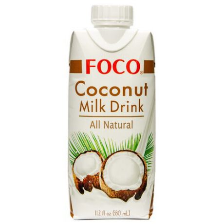 Кокосовый напиток FOCO Coconut milk drink all natural 3.4%, 330 мл