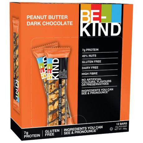 Ореховый батончик Be-Kind Peanut Butter Dark Chocolate, 12 шт