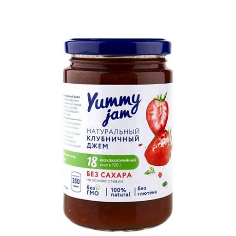Джем Yummy jam натуральный клубничный без сахара, банка 350 г 350 г