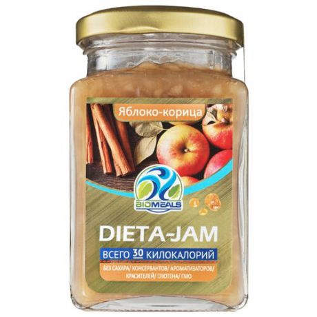 Джем низкокалорийный Biomeals Dieta-Jam Яблоко-корица без сахара, банка 230 г