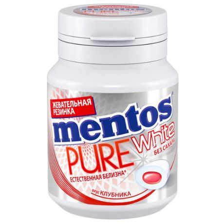 Жевательная резинка MENTOS Pure white Вкус Клубника 54 г
