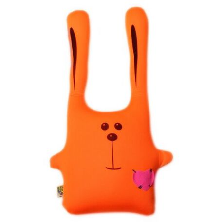 Подушка-игрушка антистресс Штучки, к которым тянутся ручки Заяц Ушастик оранжевый 43 см