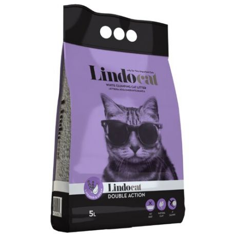 Наполнитель LindoCat Double action с ароматом лаванды и маслом арганы(5 л)