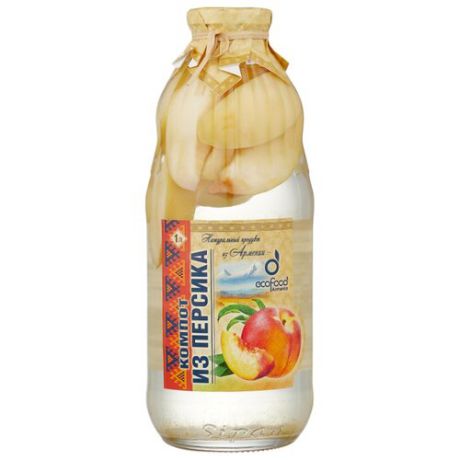 Компот Ecofood Armenia из персиков, стеклянная бутылка 1000 мл