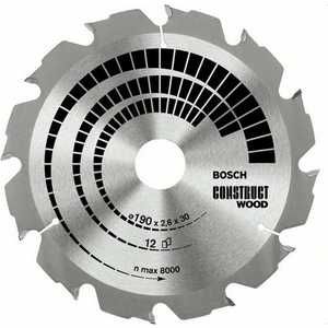 Диск пильный Bosch 160х20/16мм 12зубьев Construct Wood (2.608.640.630)