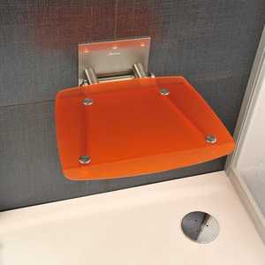 Сиденье для душа Ravak Ovo B Orange откидное, полупрозрачное, оранжевое (B8F0000017)
