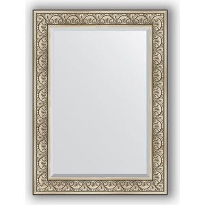 Зеркало с фацетом в багетной раме поворотное Evoform Exclusive 80x110 см, барокко серебро 106 мм (BY 3476)