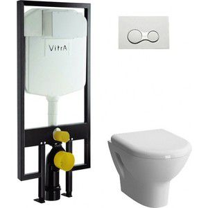 Комплект Vitra Zentrum унитаз с сиденьем микролифт + инсталляция + кнопка хром (9012B003-7206)