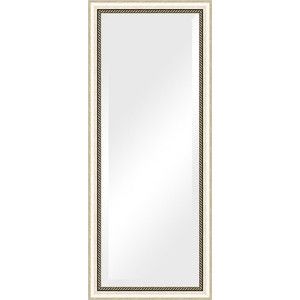 Зеркало с фацетом в багетной раме поворотное Evoform Exclusive 63x153 см, состаренное серебро с плетением 70 мм (BY 1182)