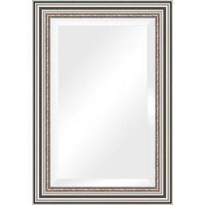 Зеркало с фацетом в багетной раме поворотное Evoform Exclusive 66x96 см, римское серебро 88 мм (BY 1277)