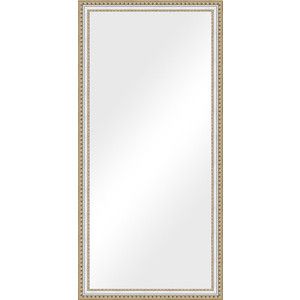 Зеркало в багетной раме поворотное Evoform Definite 75x155 см, золотые бусы на серебре 60 мм (BY 1117)