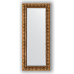 Зеркало с фацетом в багетной раме поворотное Evoform Exclusive 57x137 см, бронзовый акведук 93 мм (BY 3518)
