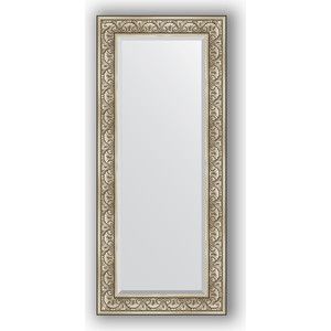 Зеркало с фацетом в багетной раме поворотное Evoform Exclusive 65x150 см, барокко серебро 106 мм (BY 3554)
