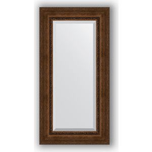 Зеркало с фацетом в багетной раме поворотное Evoform Exclusive 62x122 см, состаренная бронза с орнаментом 120 мм (BY 3507)
