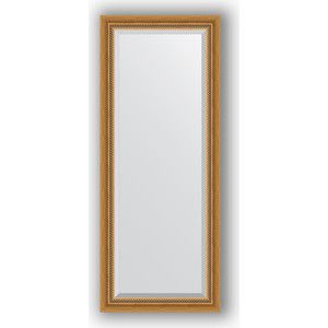 Зеркало с фацетом в багетной раме поворотное Evoform Exclusive 58x143 см, состаренное золото с плетением 70 мм (BY 3535)