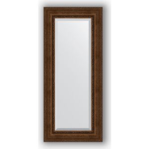 Зеркало с фацетом в багетной раме поворотное Evoform Exclusive 62x142 см, состаренная бронза с орнаментом 120 мм (BY 3533)