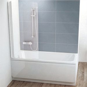 Шторка на ванну Ravak Chrome CVS1-80 L прозрачная, белый, левая (7QL40100Z1)