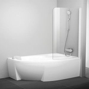 Шторка на ванну Ravak Chrome CVSK1 100 Rosa 160/170 R прозрачная, белый, правая (7QRS0100Y1)